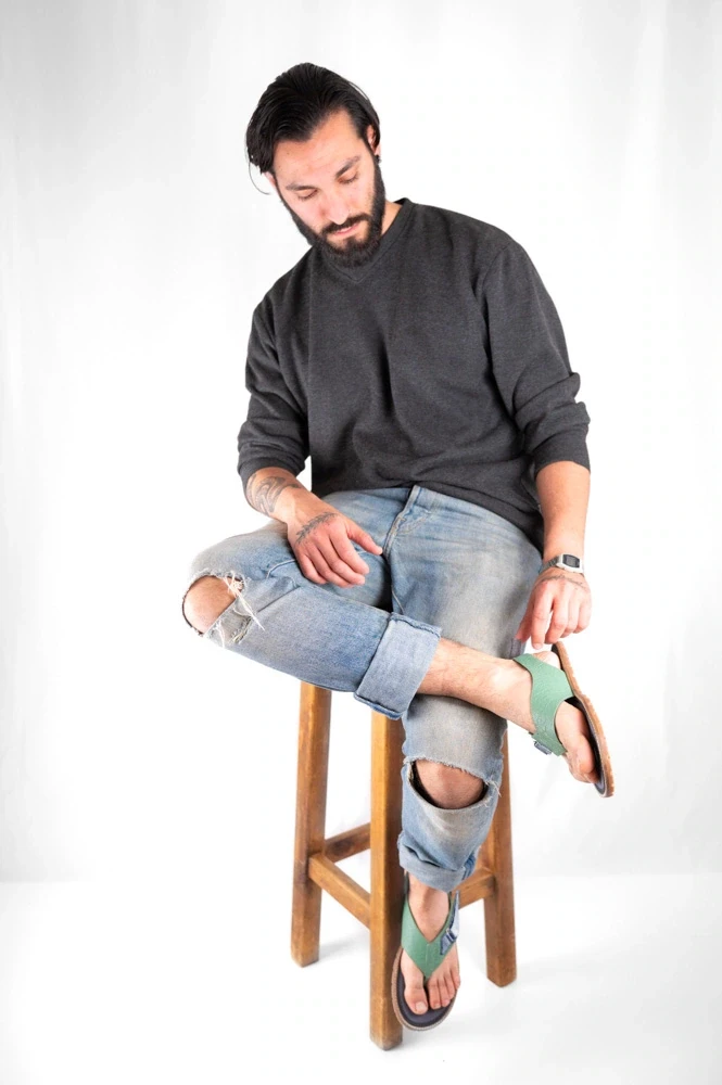 Босоногие сандалии Sambas the bambas Yemayá — сине-зелёные, фото 7